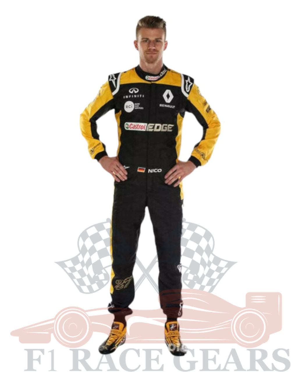 F1 Nico Hulkenberg Renault F1 team 2018 race suit