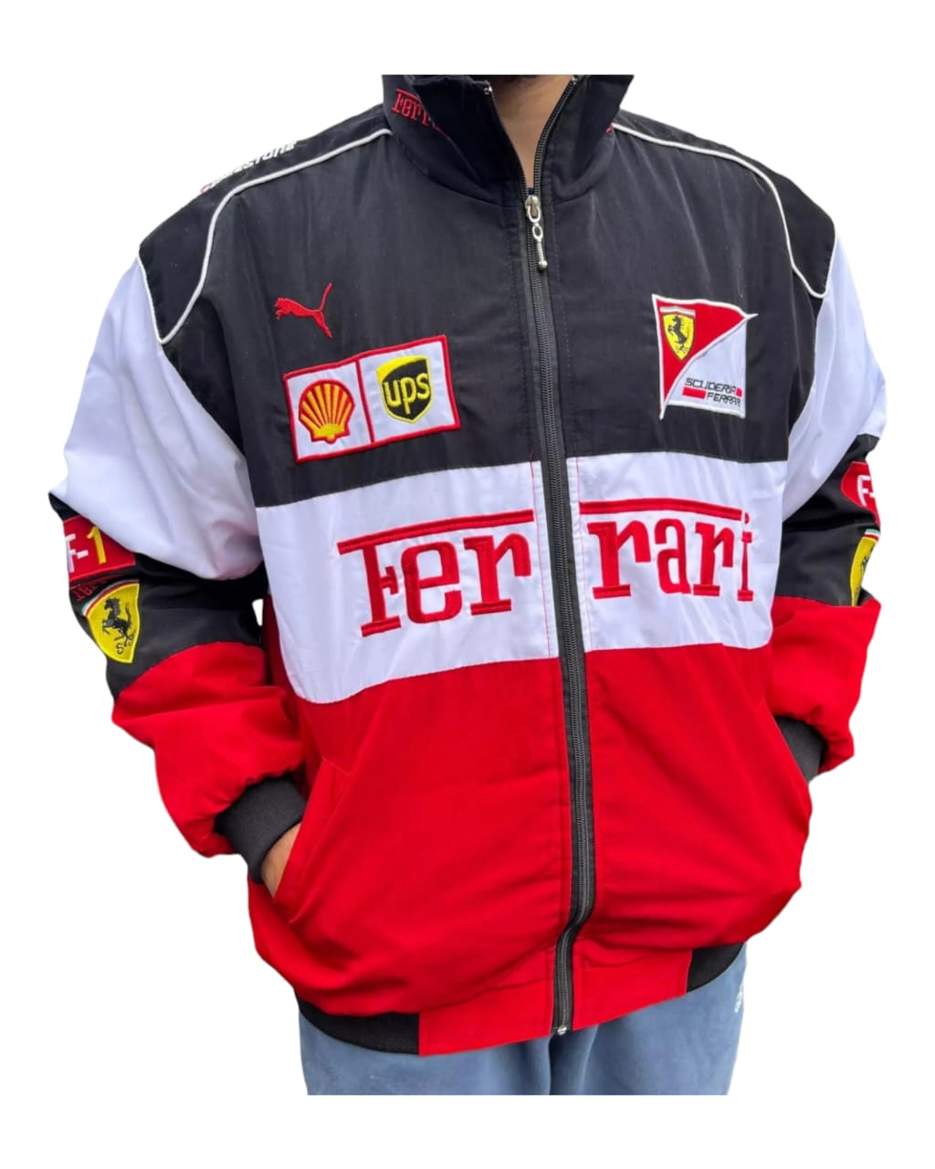 F1 Ferrari Racing Bomber Embroidry Jacket – F1 RACE GEARS