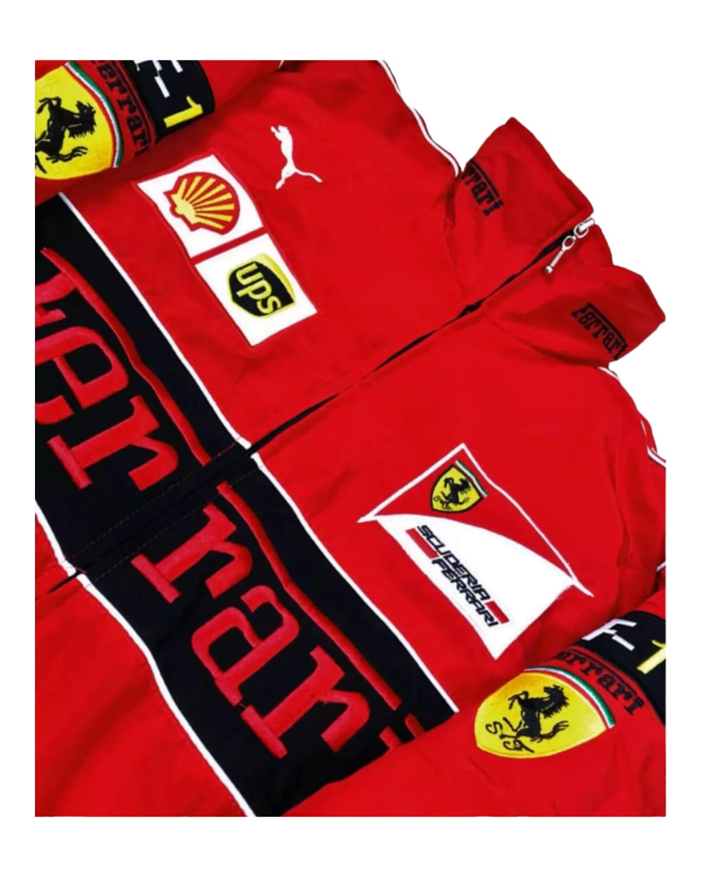 Vintage Ferrari Racing Stylish Winter F1 Embroidry Jacket