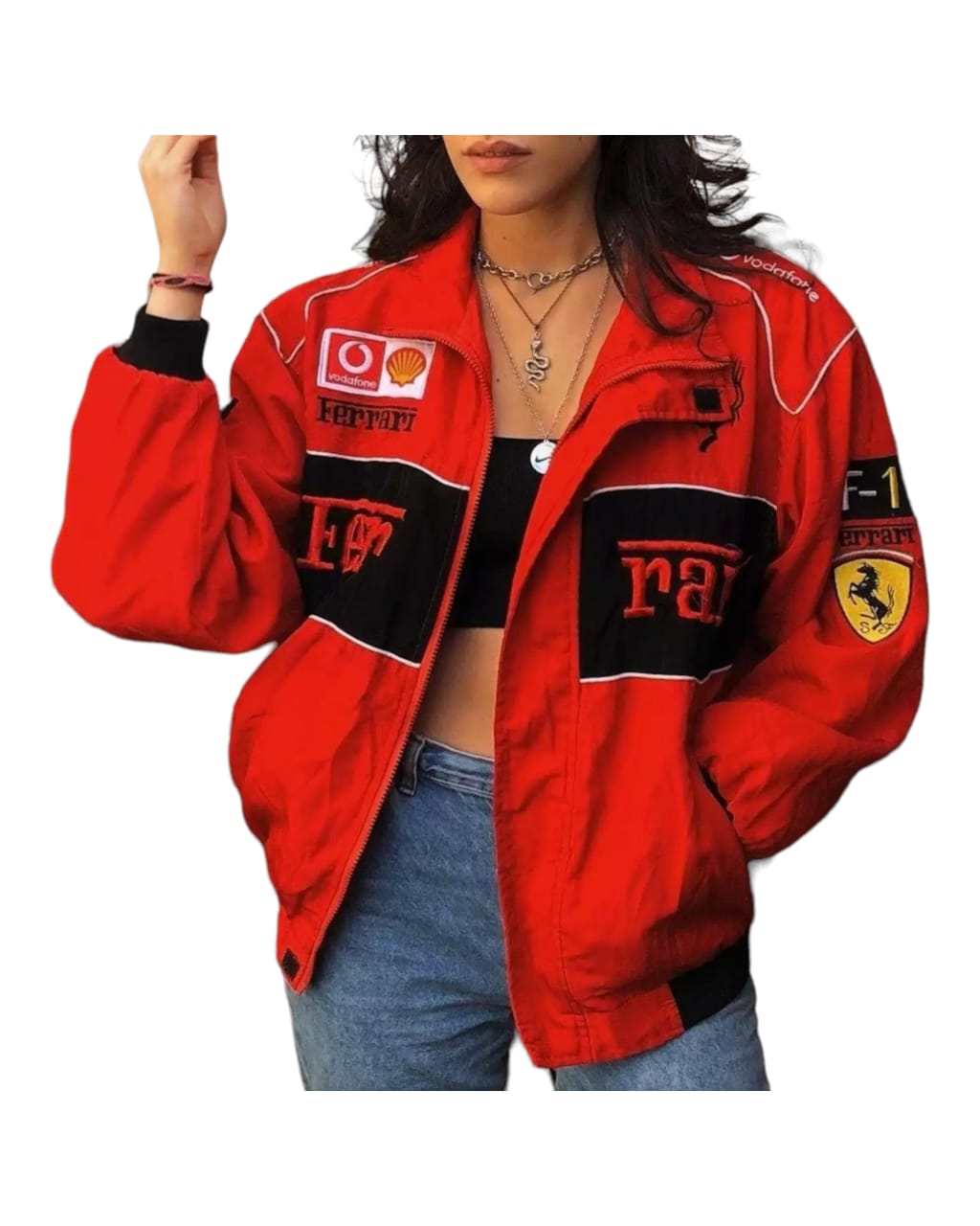 Vintage Ferrari Racing Stylish Winter F1 Embroidry Jacket