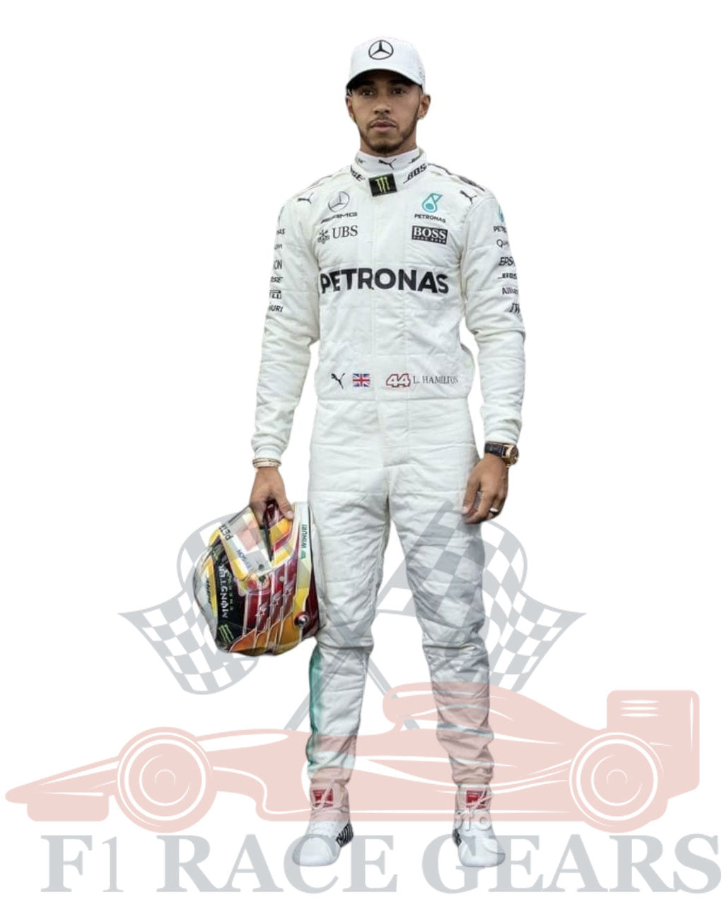 F1 Mercedes Lewis Hamilton 2017 race  suit