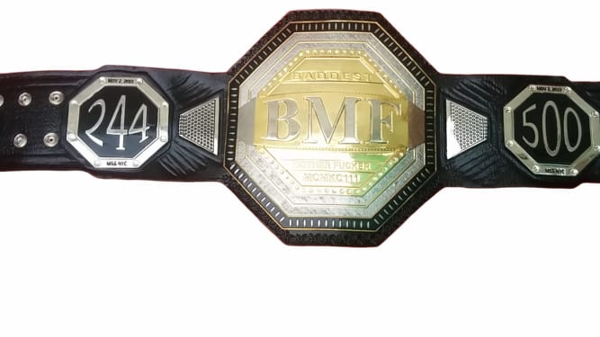 BMF 244 Wrestling Championship Title Belt