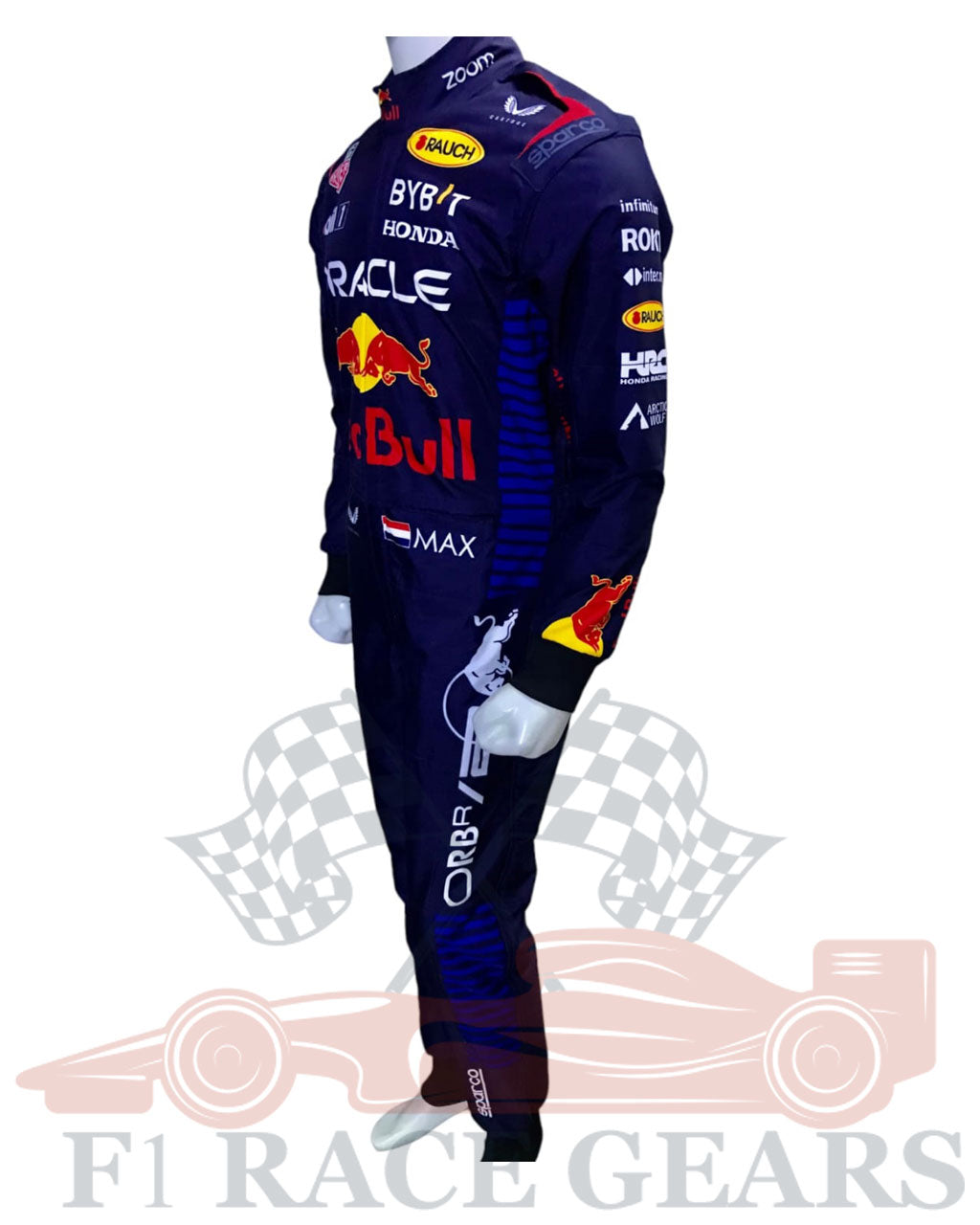 F1 Max  verstappen Red bull Honda Oracle 2024 race suit