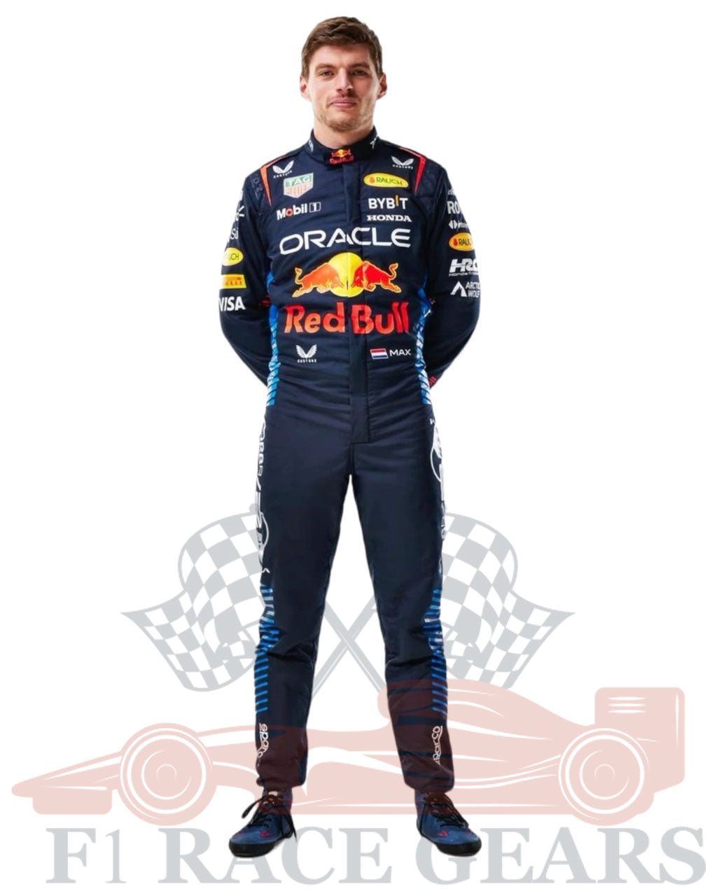 F1 Max  verstappen Red bull Honda Oracle 2024 race suit
