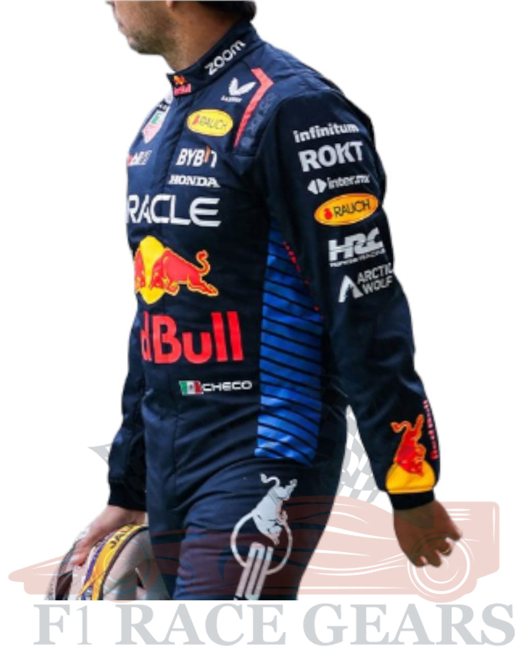 F1 Sergio perez Red bull Honda Oracle 2024 race suit
