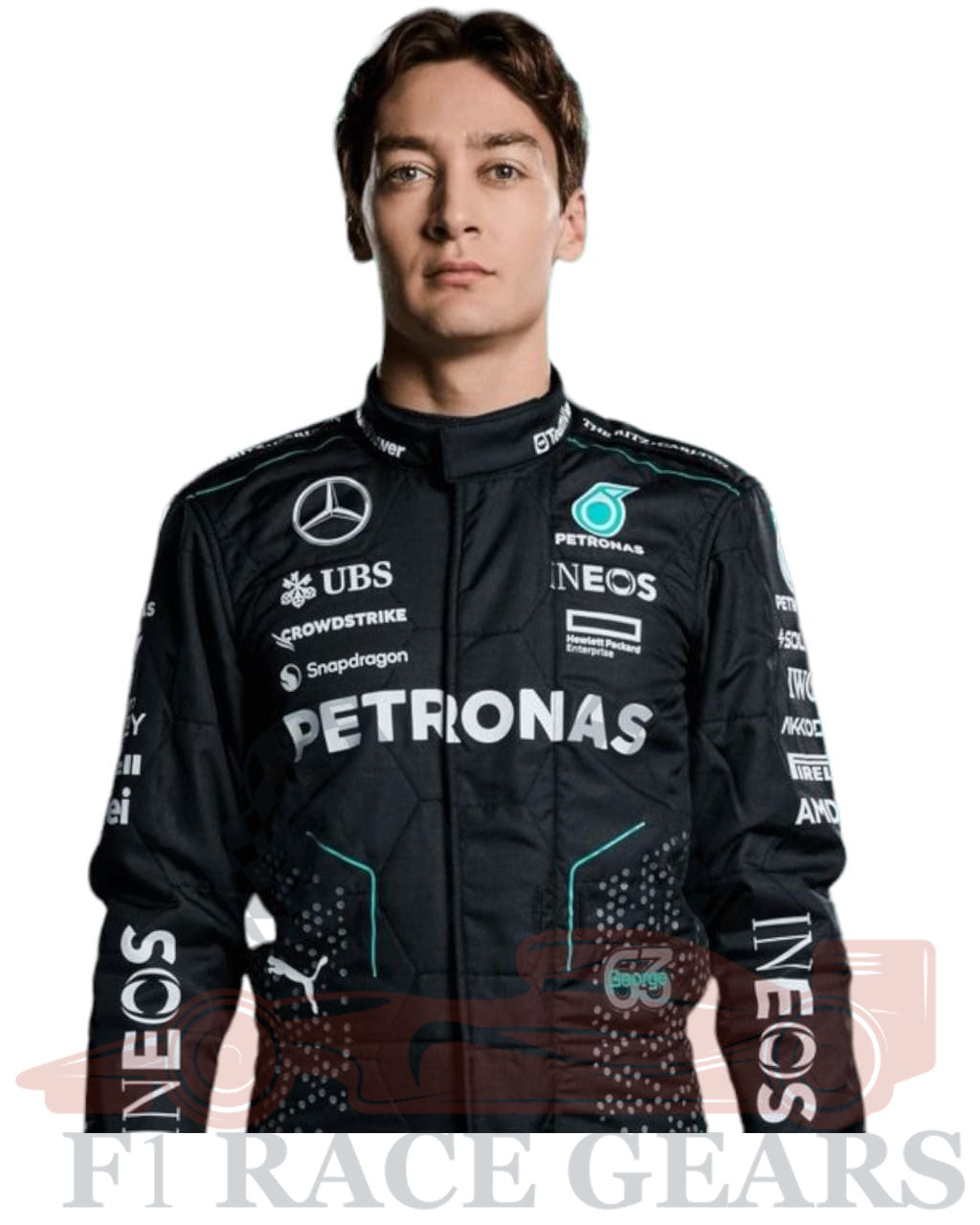F1 2024 George Russell Mercedes AMG PETRONAS race suit