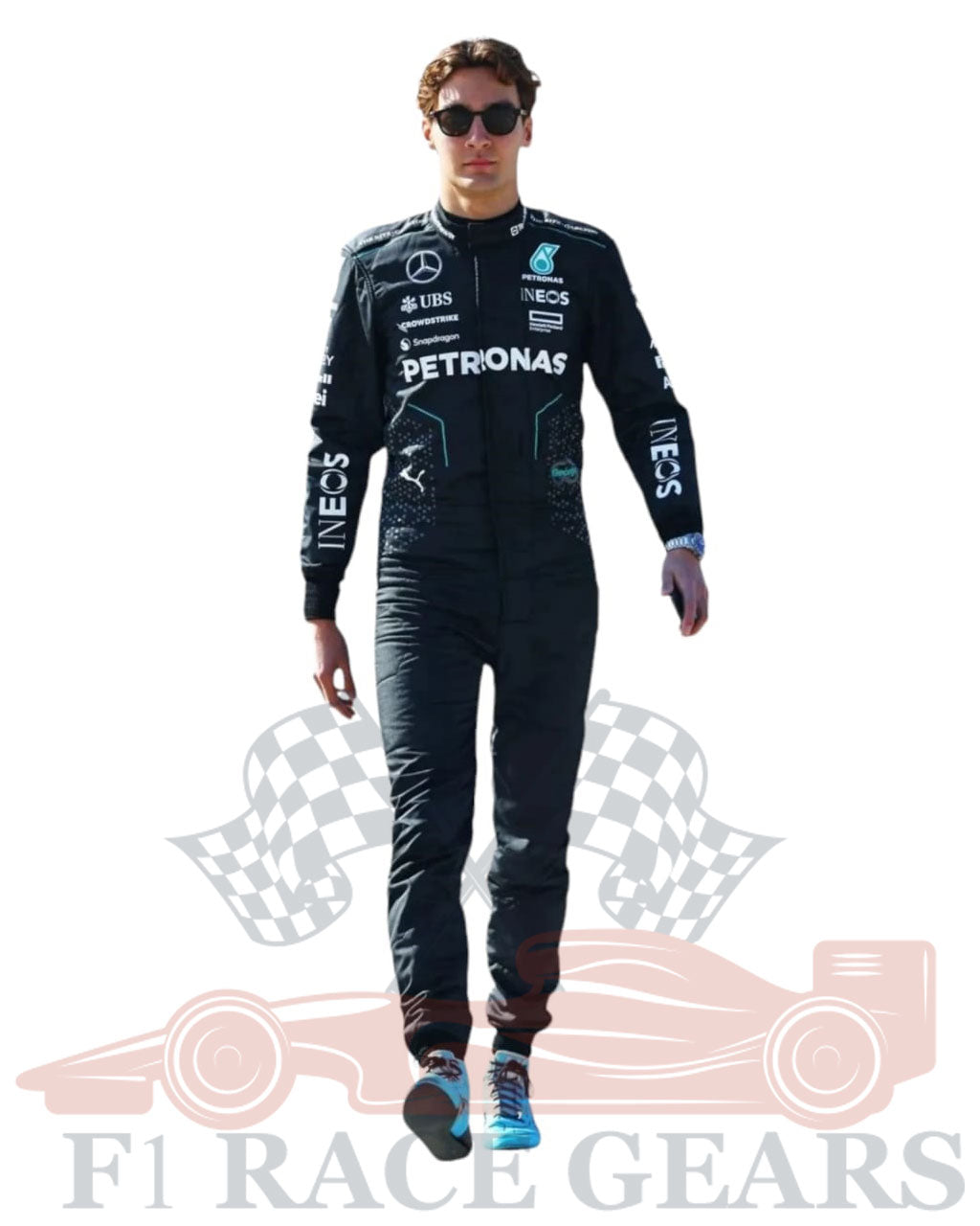 F1 2024 George Russell Mercedes AMG PETRONAS race suit