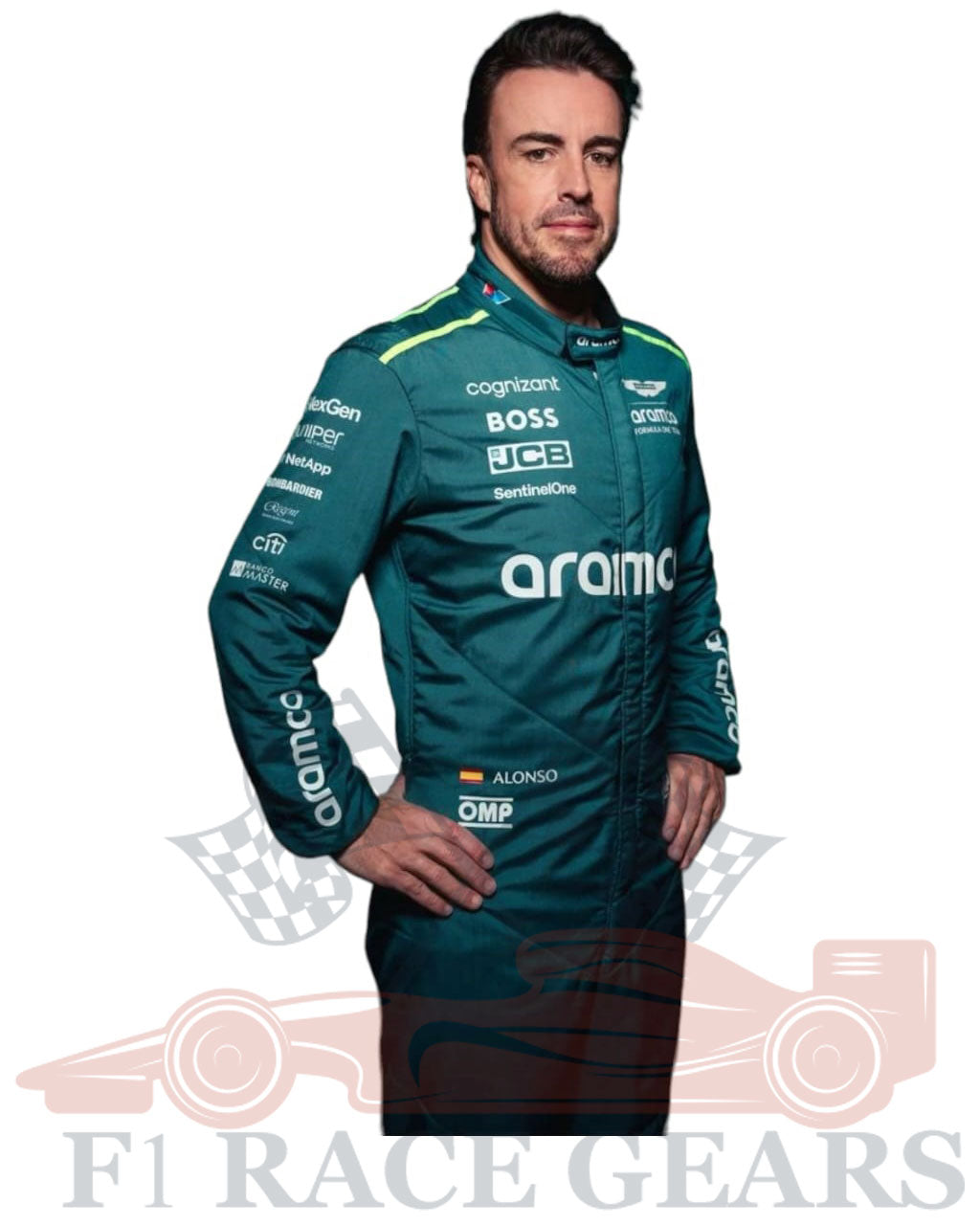 F1 2024 Fernando Alonso Aston Martin race suit