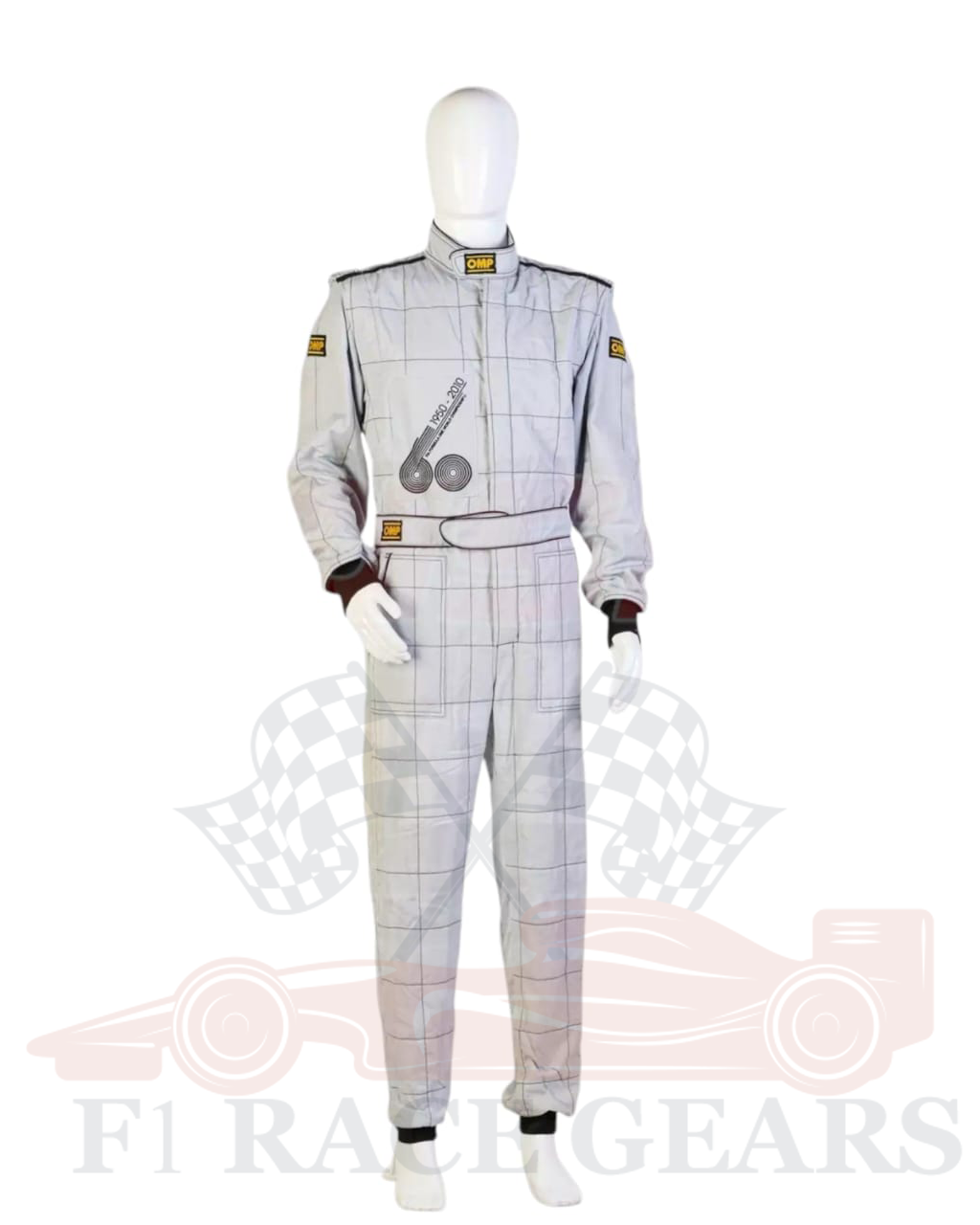 Nigel mansell 2010 Formula 1 50th Anniversary Bahrain Grand Prix Demonstration OMP Race Suit