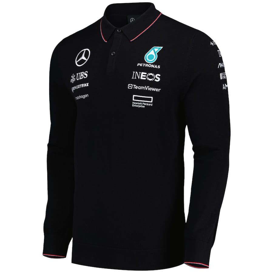 Mercedes AMG Petronas F1 2024 Team Knitted Long Sleeve Polo