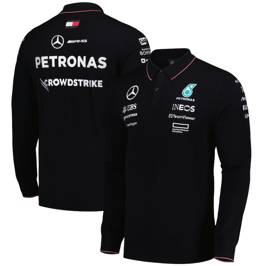 Mercedes AMG Petronas F1 2024 Team Knitted Long Sleeve Polo