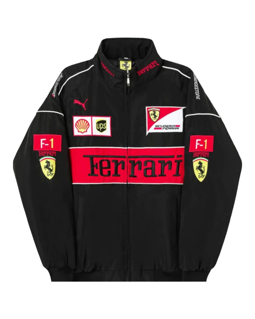 Ferrari F1 Vintage black Embroidry Jacket