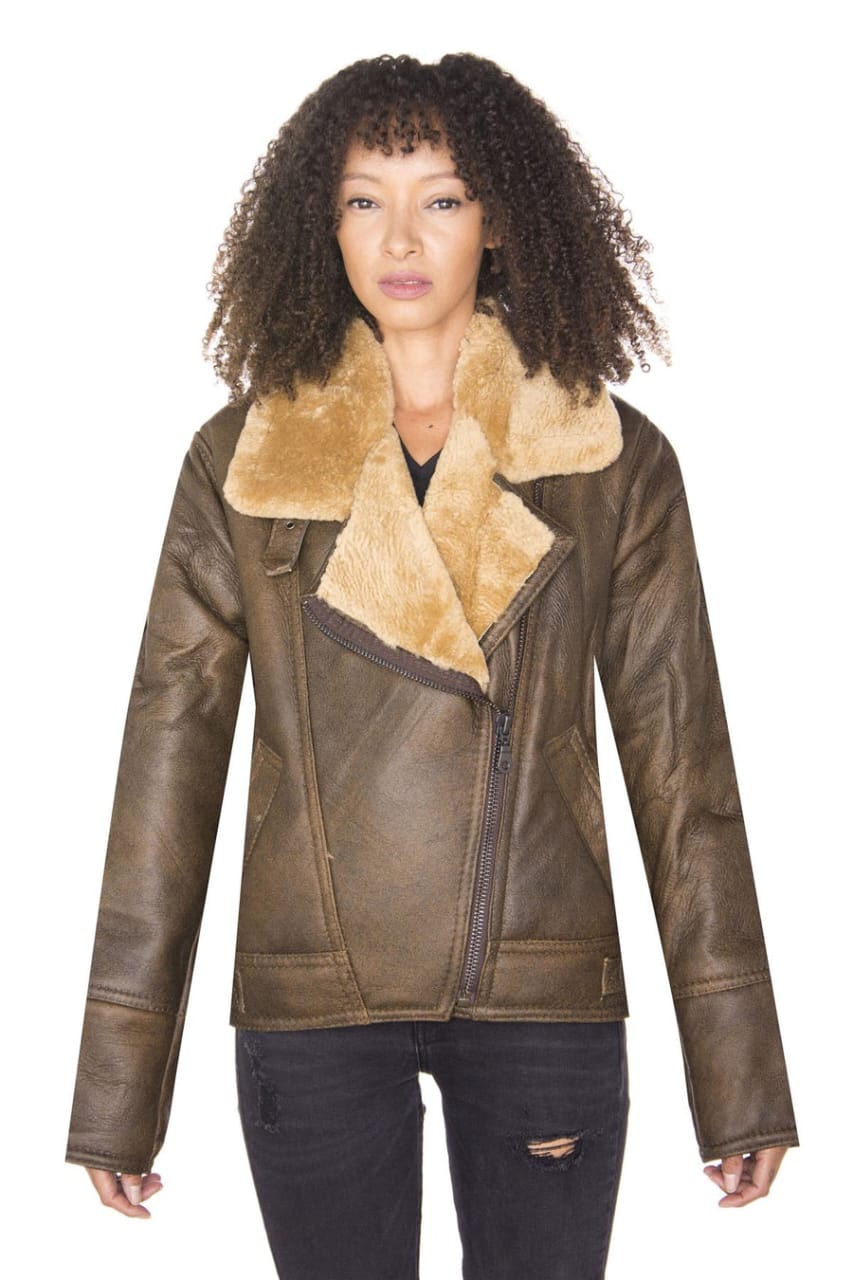 WOMENS B3 SHEEPSKIN LEATHER FLYING JACKET-BERGAMO