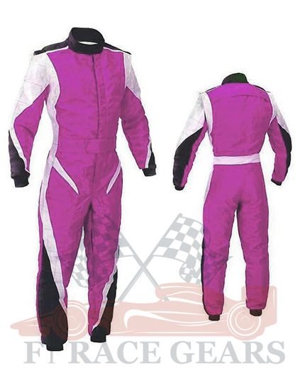 Go kart women cardura race suit / pink, black & white