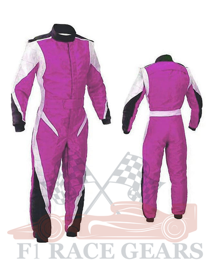 Go kart women cardura race suit / pink, black & white