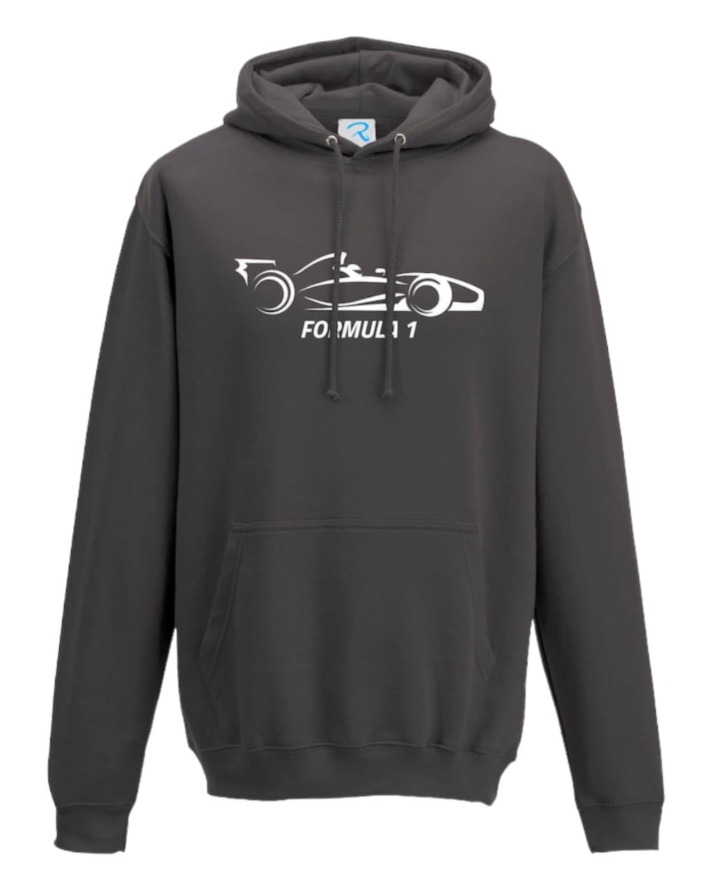 F1 Distressed Car Graphic fleece  grey Hoodie F1 RACE GEARS