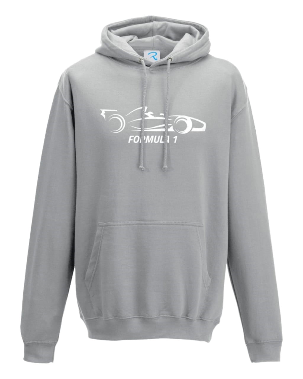 F1 Distressed Car Graphic fleece silver Hoodie F1 RACE GEARS