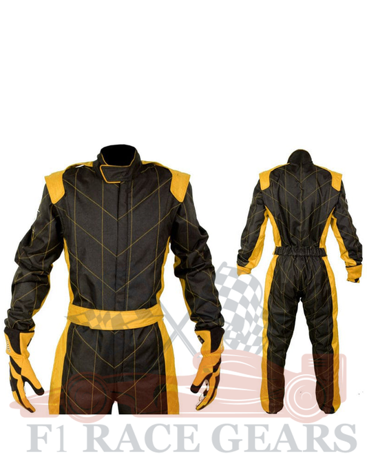 Go kart cardura race suit / black & yellow