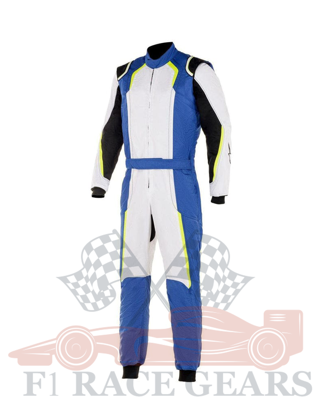 Go kart cardura race suit / black, white & blue