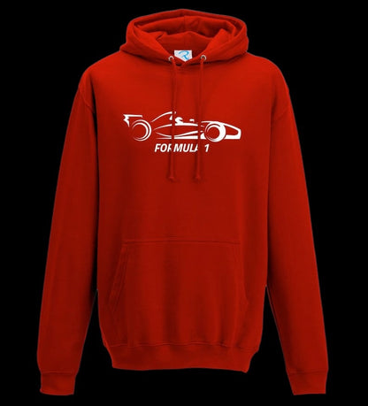 F1 Distressed Car Graphic fleece red Hoodie
