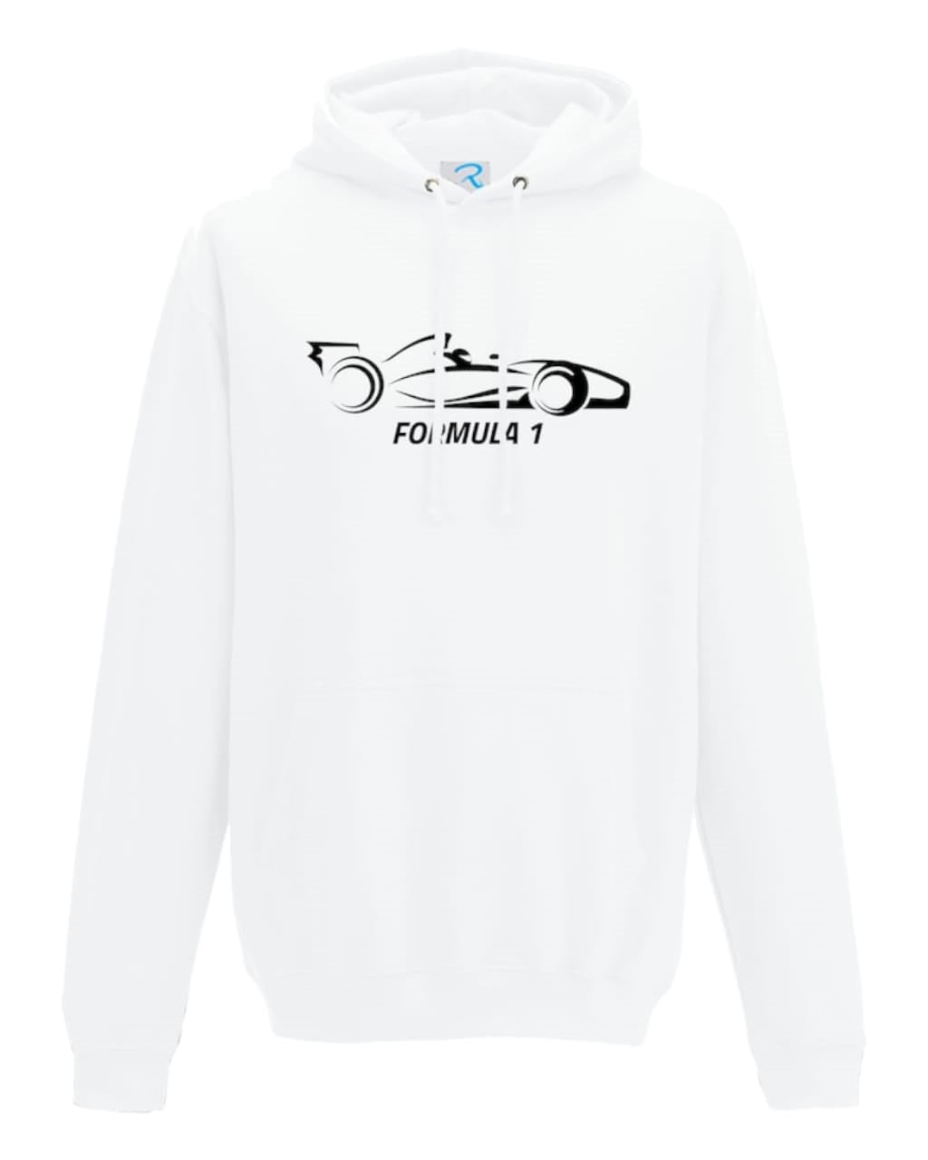 F1 Distressed Car Graphic fleece white  Hoodie F1 RACE GEARS