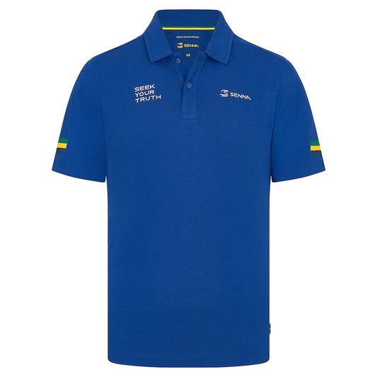 Ayrton Senna Stripe Polo – Navy