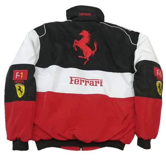 F1 Jacket Racing FERRAR1 Vintage Embroidry  Red Black