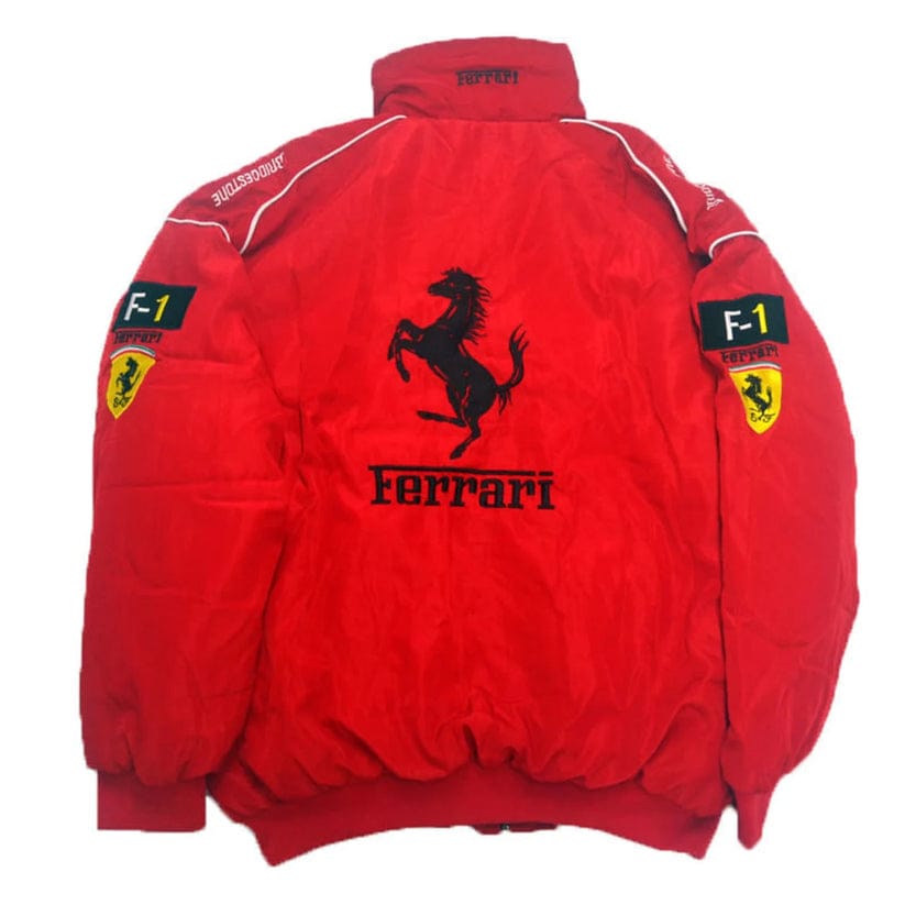 F1 Jacket Racing FERRAR1 Vintage Embroidry  Red