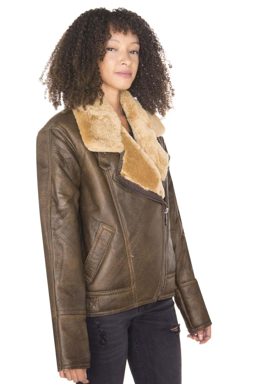 WOMENS B3 SHEEPSKIN LEATHER FLYING JACKET-BERGAMO