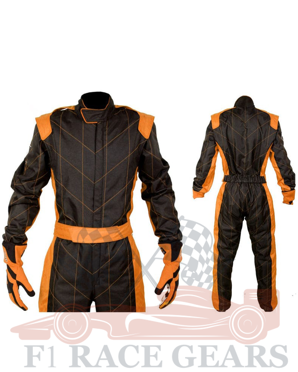 Black & Orange cardura 2/lear race suit