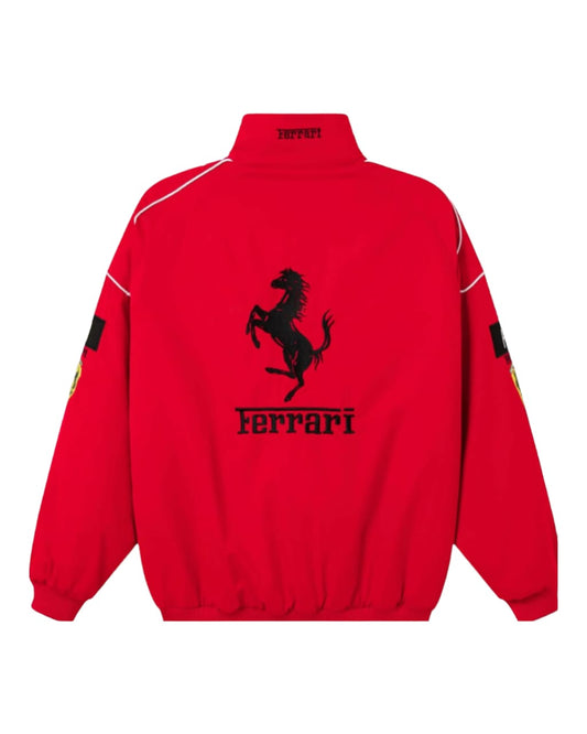 Ferrari F1 Vintage Red Embroidry Jacket