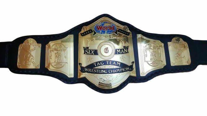 WCW World 6 Six Man Tag Team Wrestling Championship Title Belt