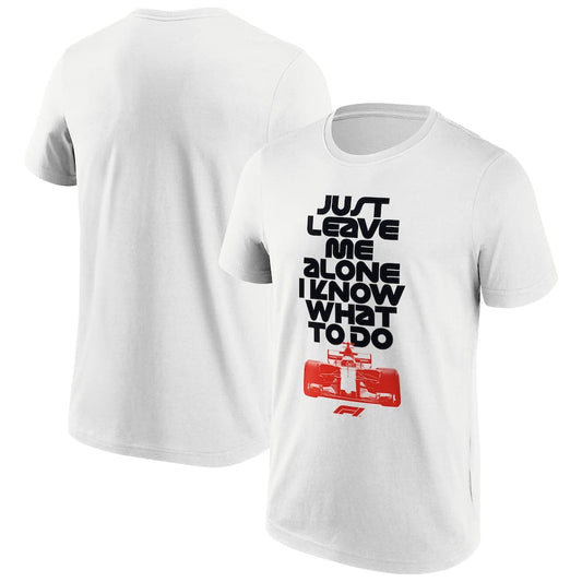 Formula 1 Just Leave Me Alone Graphic T-Shirt – White