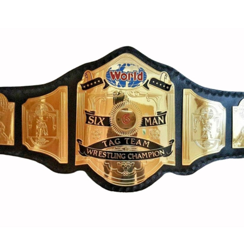 WCW World 6 Six Man Tag Team Wrestling Championship Title Belt