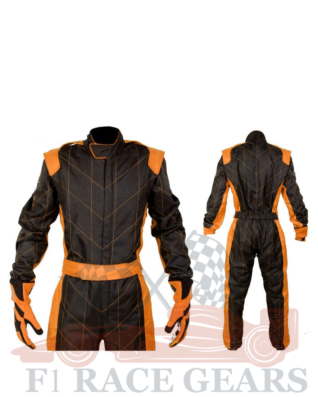 Black & Orange cardura 2/lear race suit