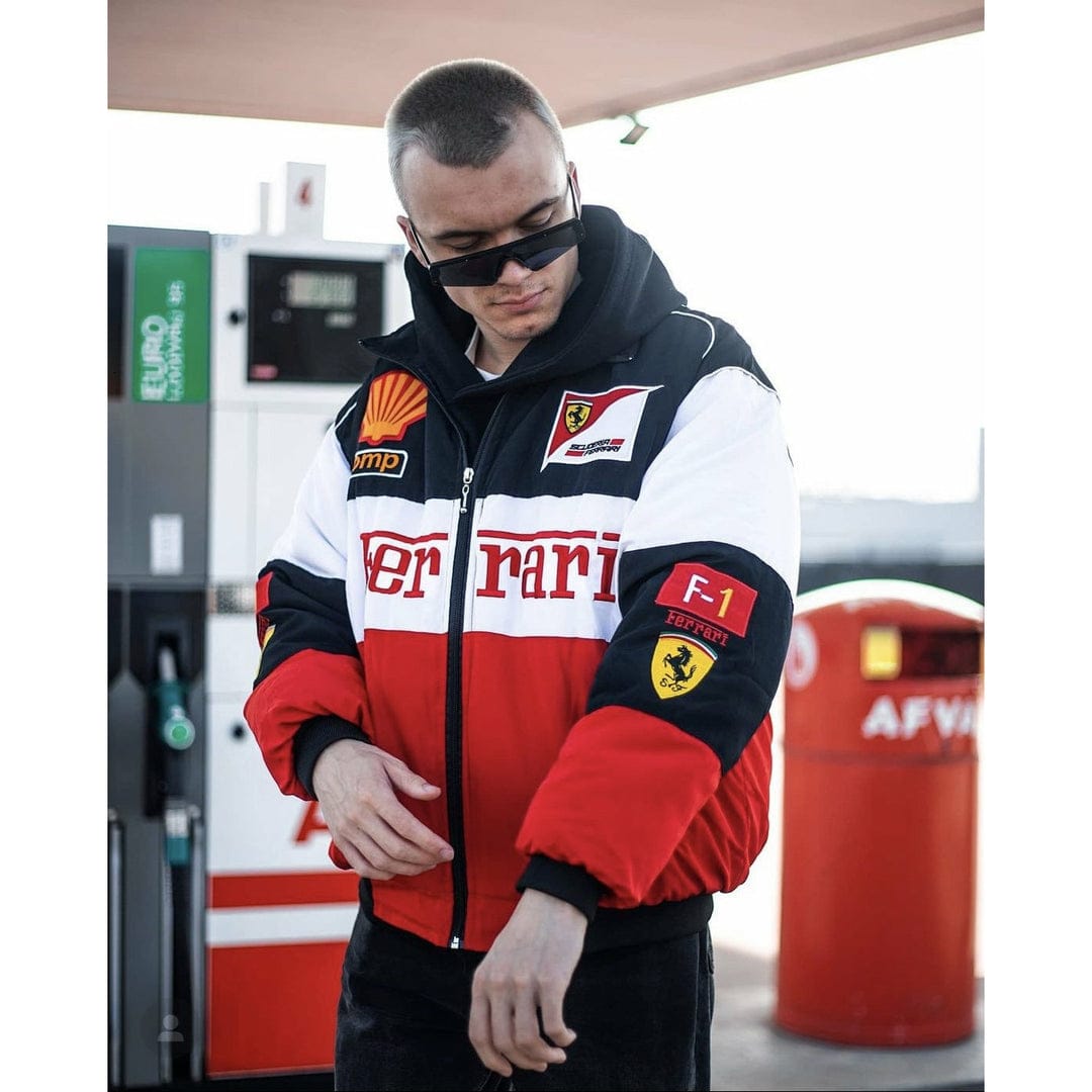 Ferrari Vintage F1 Jacket Embroidry Fire Proof  White