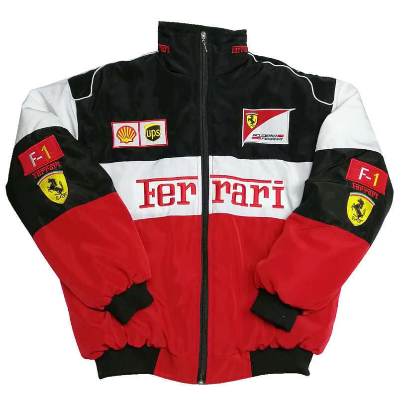 F1 Embroidry Vintage Jacket Red Black and White