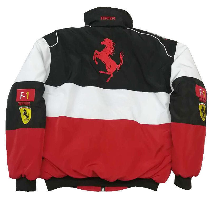 F1 Embroidry Vintage Jacket Red Black and White