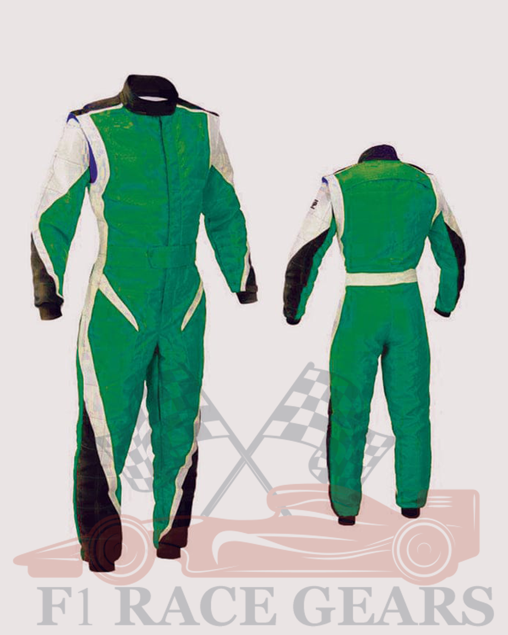 Go kart cardura race suit / green,black & white