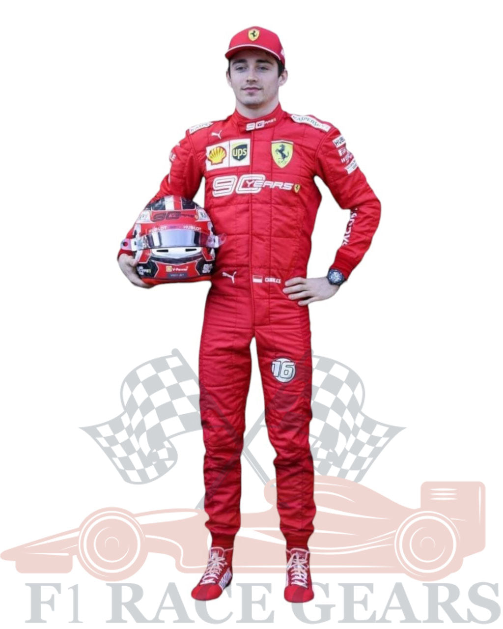F1 Charles leclerc 2019 Ferrari 90 year race suit