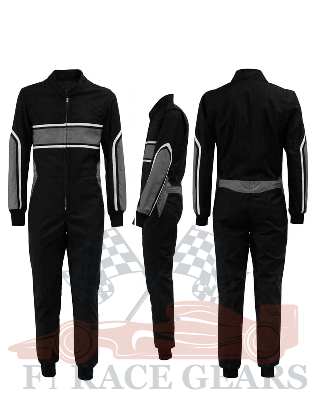 Go kart cardura race suit / grey & black