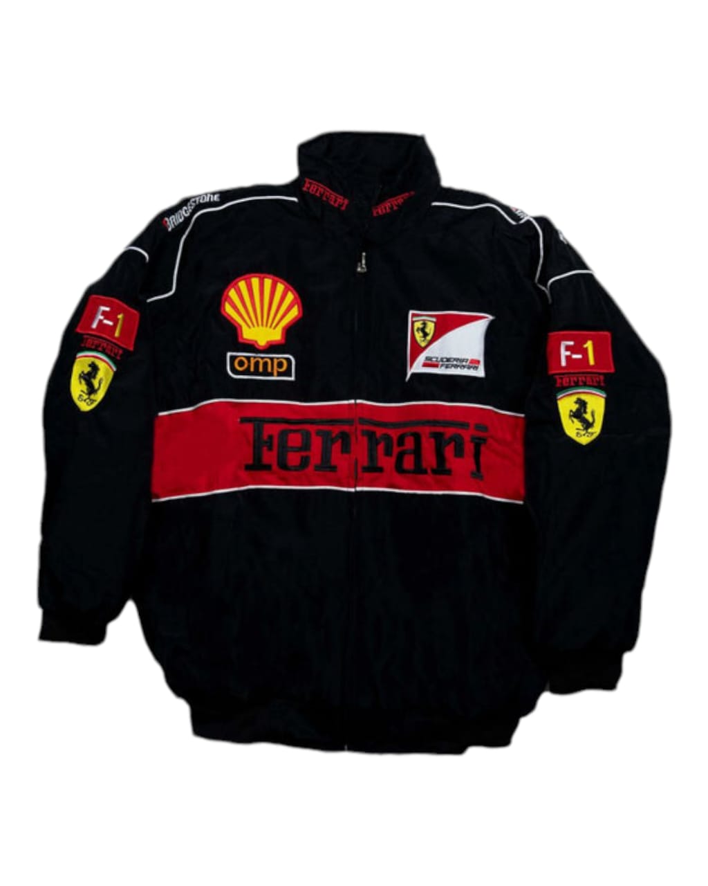 F1 Embroidry Vintage Red Black Jacket