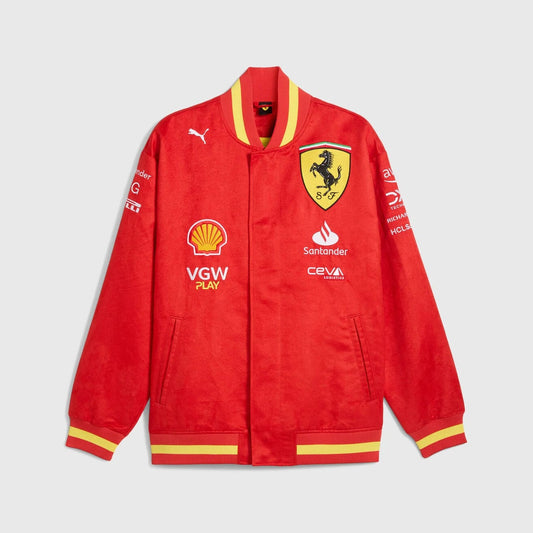 Scuderia Ferrari F1 2024 Team Varsity Printed  Jacket