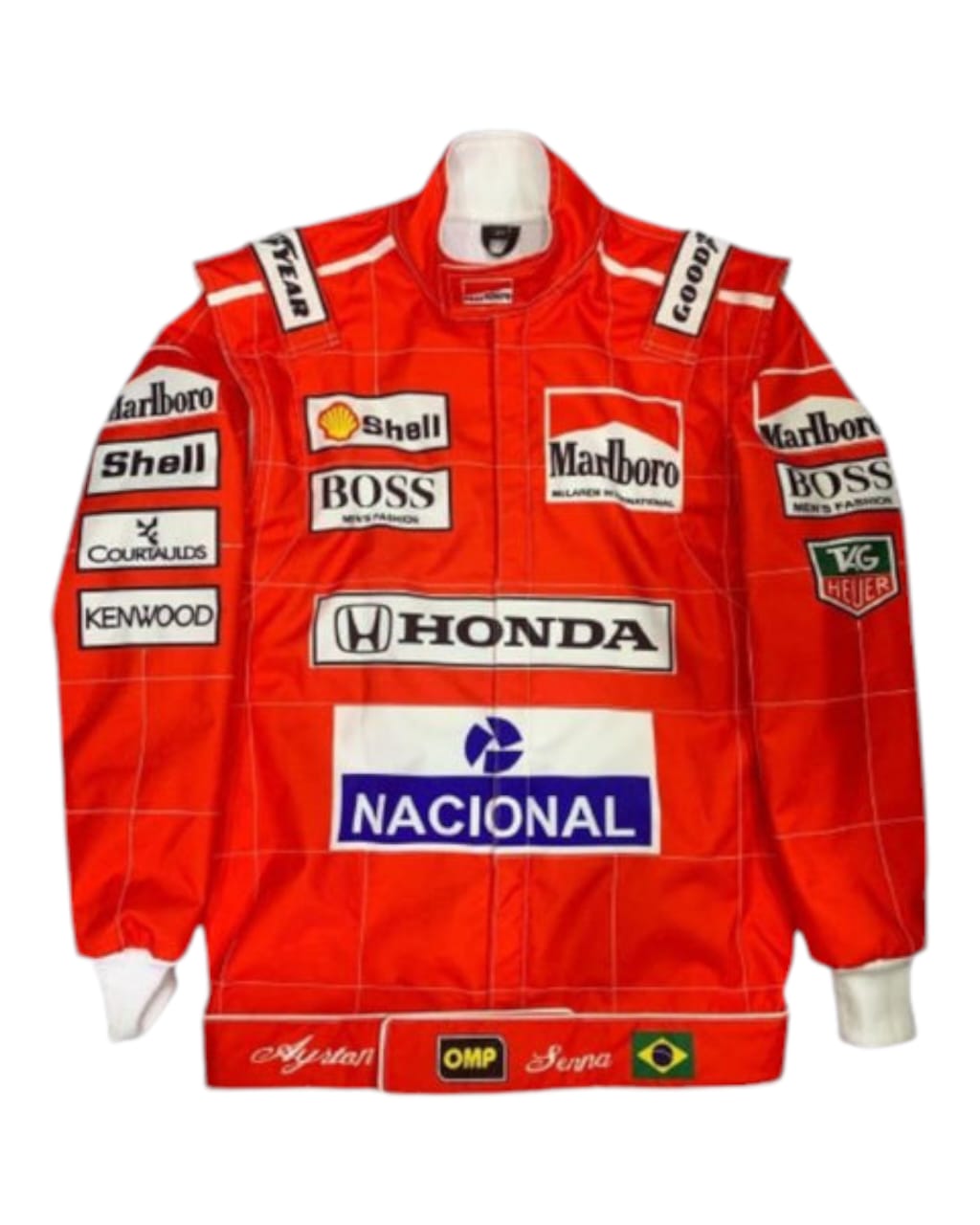 F1 Vintage Ayrton Senna  Embroidry Fire Proof  Jacket –