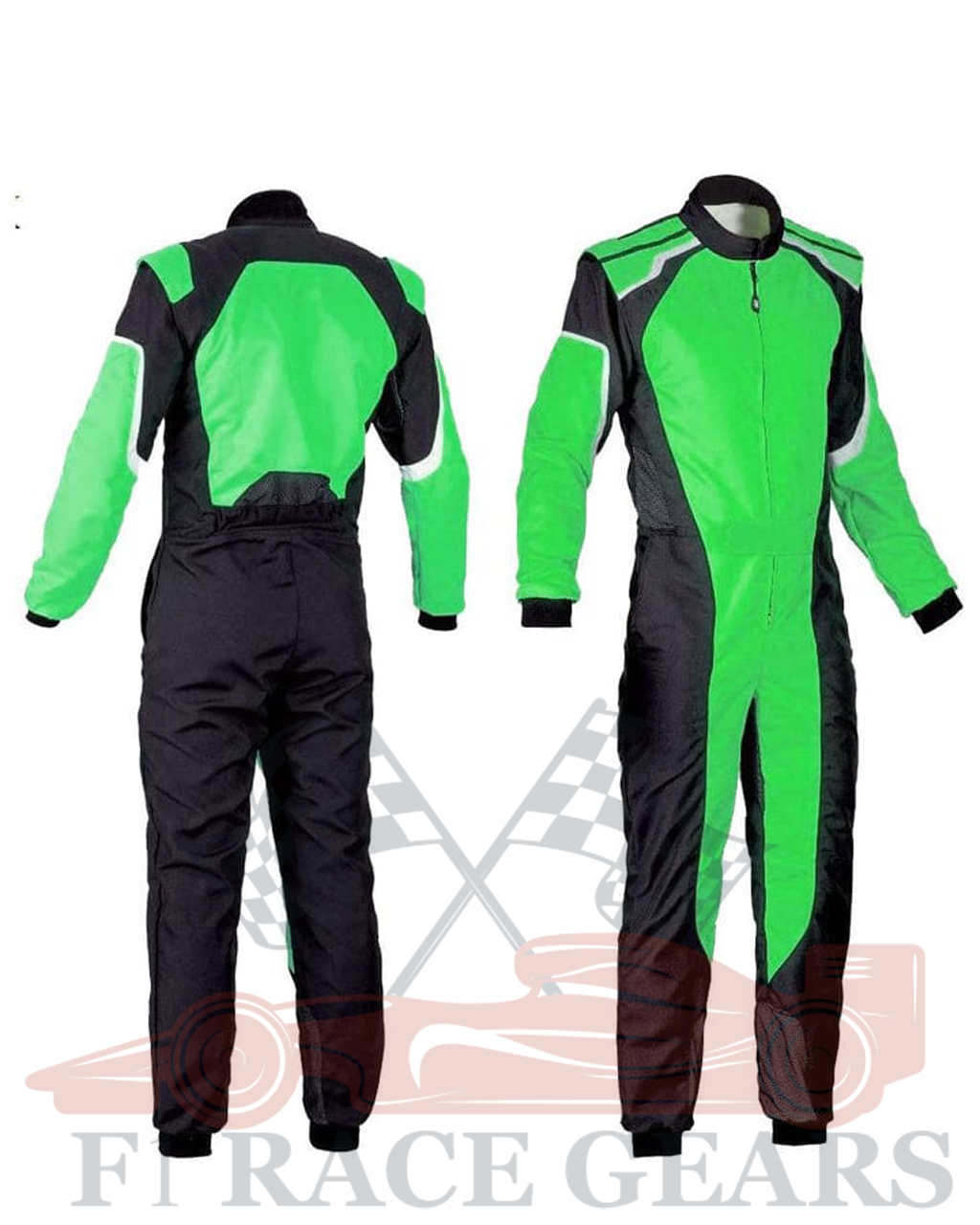 Go kart cardura race suit / green & black