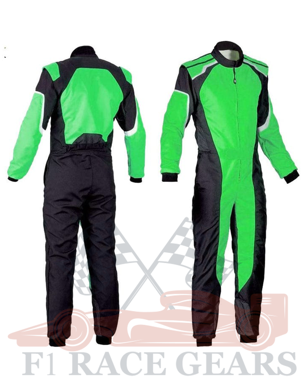 Go kart cardura race suit / green & black