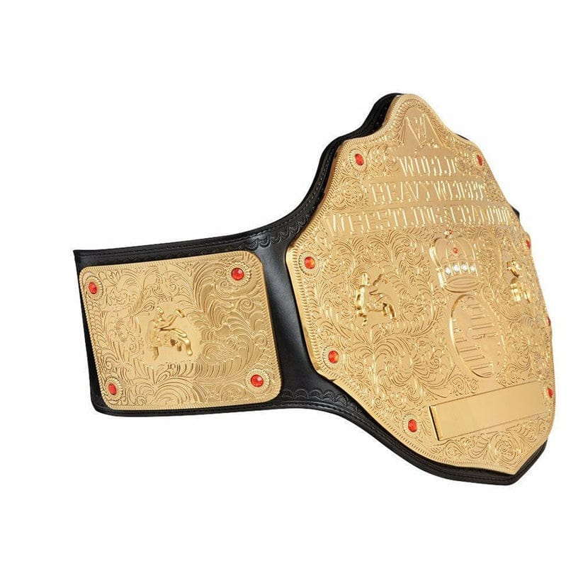 Classic Big Gold World Heavyweight Wrestling Championship Belt