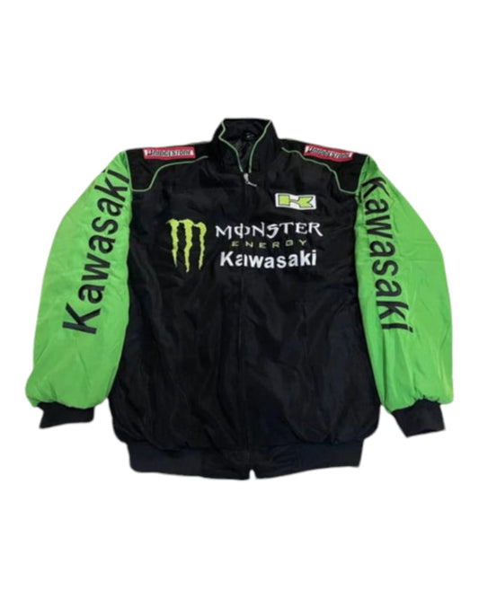 F1 Embroidry Vintage Kawasaki Jacket - Green \ blacK