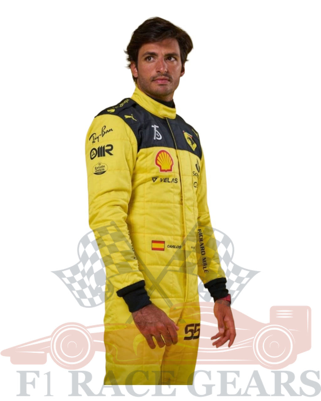 F1 Carlos Sainz 75th anniversary 2023 race  suit