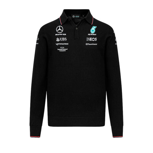 Mercedes AMG Petronas F1 2023 Team Knitted Long Sleeve Polo